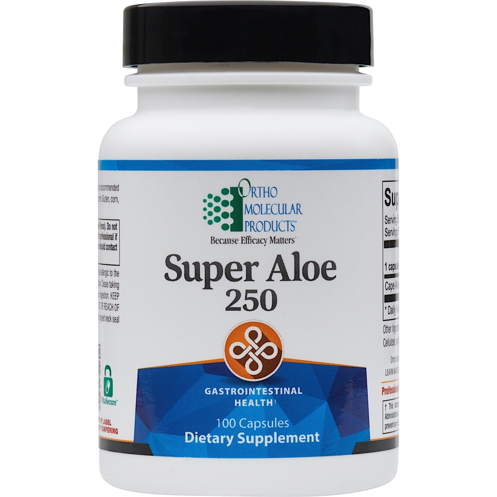 Ortho Molecular, Super Aloe 250, 100 Capsules UPC 615033008215 | Hilife Vitamins